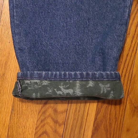 Vintage L.L. Bean Flannel Lined Straight Leg Jeans 18 - Picture 4 of 4